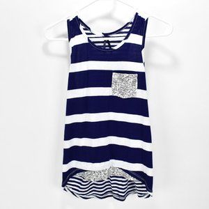 Poof Girl Sequin Hi Lo Tank Top XL